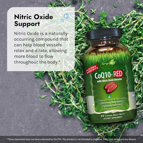 Irwin Naturals CoQ10-RED, Nitric Oxide Booster & MCTs, Advanced Heart Health Formula, 60 Liquid Softgels