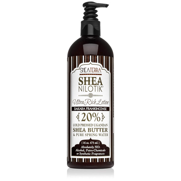 Shea Terra Organics Ultra-Rich Nilotik’ Shea Butter Lotion – Dakara Frankincense, 16 oz Natural Moisturizer
