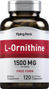 Piping Rock L-Ornithine 1500 mg - 120 Non-GMO Gluten Free Capsules - Free Form Supplement for Muscle Support