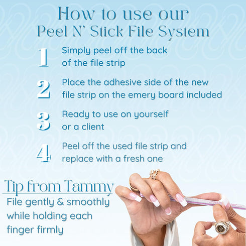 Tammy Taylor Finger Nail Files for Natural Nails, 180 Grit Nail Filer, Professional Manicure Tools