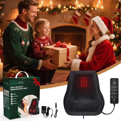 Joyset Tissue,4D Back Massager with Heat,Neck Massager for Back Pain Deep Kneading Shiatsu Lower Back Massage Pillow