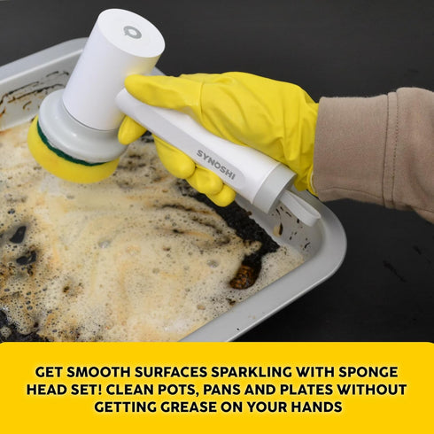 Sponge Brush Heads (6 Units) for Electric Spin Scrubber | Designed for Cleaning Smooth Surfaces by SYNOSHI