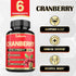 Satoomi 6in1 Cranberry Pills for Women - 90 Veggie Capsules, 3-Month Supply, 6 Herbal Ingredients Extract