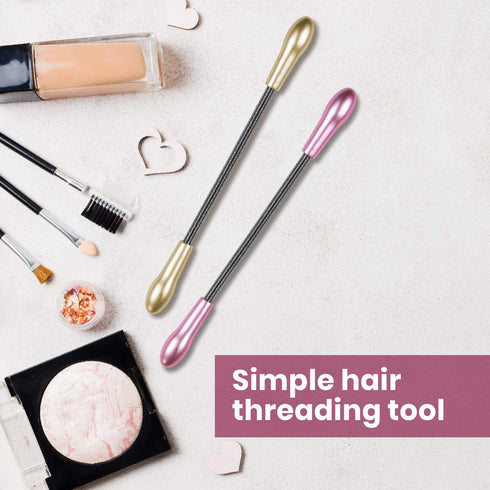 Lindo Twist-N-Roll Tweezer, Spring Facial Hair Removal Tool, Travel Pouches Included, 2 Pack