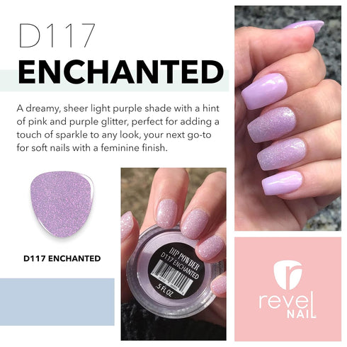 Purple Glitter Dip Powder for Nails - Revel Nail Dip Powder, Chip Resistant with Vitamin E & Calcium, DIY Manicure,