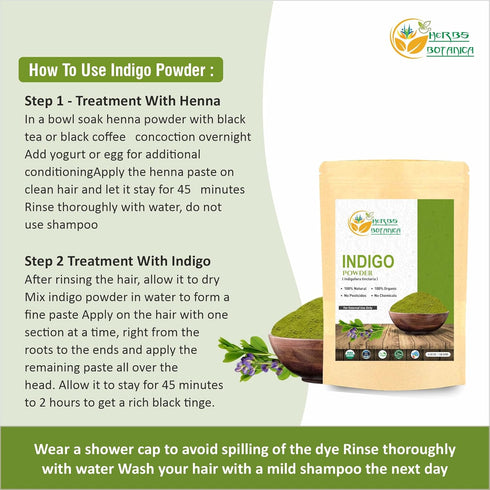 Indigo Powder for Hair - 150 Grams Natural Black Hair Dye, Indigofera Tinctoria, 100% Natural Organically Grown
