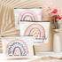4 Pcs Rainbow Makeup Bag Set, Inspirational Gift Bags for Women Girls, You Are Loved Makeup Bag, Personalized Canvas