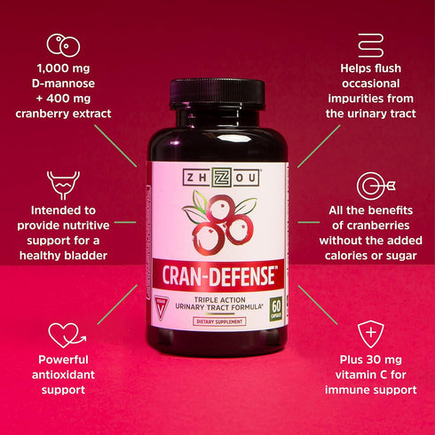 Zhou Nutrition Cran Defense, 60 Count Cranberry Concentrate Urinary Tract Formula