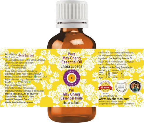 Deve Herbes Pure May Chang Essential Oil 15ml (0.50 oz)