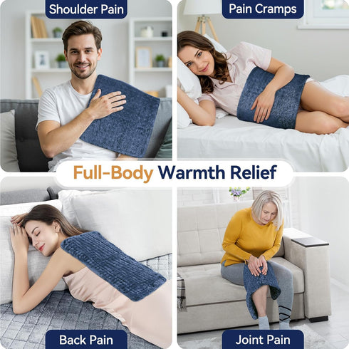 VSTKEN 24"x12" 9 Settings 4 10FT Heating Pad for Back Pain Relief, Electric Heat Pad for Neck, Shoulders, Cramps