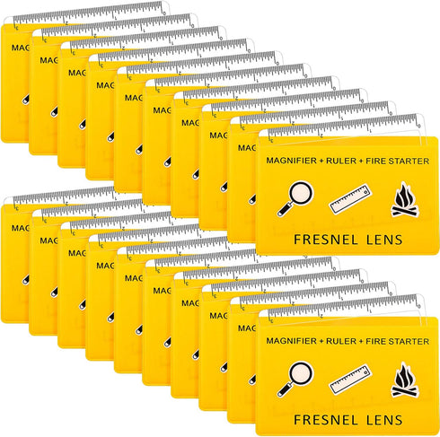 20 Pieces Fresnel Lens Credit Card Magnifier Pocket Plastic Ruler Starting Solar Fire Emergency Bushcraft Survival Compact Outdoor Leisure Classroom by Frienda