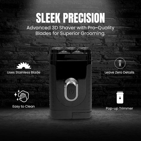 Tacshaver 3D Electric Razor for Men - 2 in 1 Rechargeable Electric Shaver w/Trimmer for Side, Mustache & Beard - Durable & Waterproof Face Shaver for Men - Cordless Shaver As Seen On TV (Deluxe)
