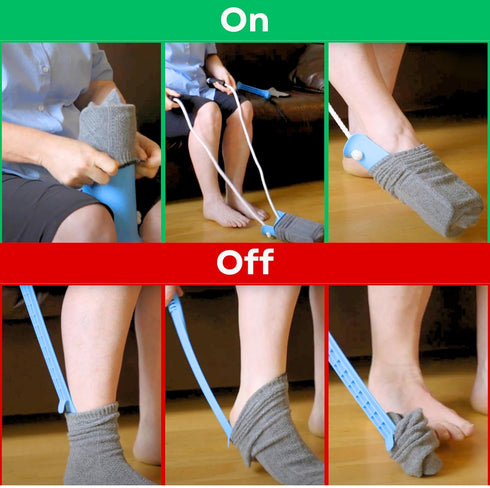 RMS Sock Aid Kit - Easy On Easy Off Device for Men and Women with Limited Mobility, Blue