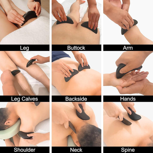 Set, 1 Piece/Count- Master Massage Basalt Massage Hot Stone, Natural Crescent Hot Stone for Massage Spa Beauty - Reduce
