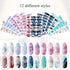 Maitys 168 Pcs 12 Sheets Full Wrap Nail Stickers Polish Strips Gradient Glitter Self Adhesive Gel Nail Strips