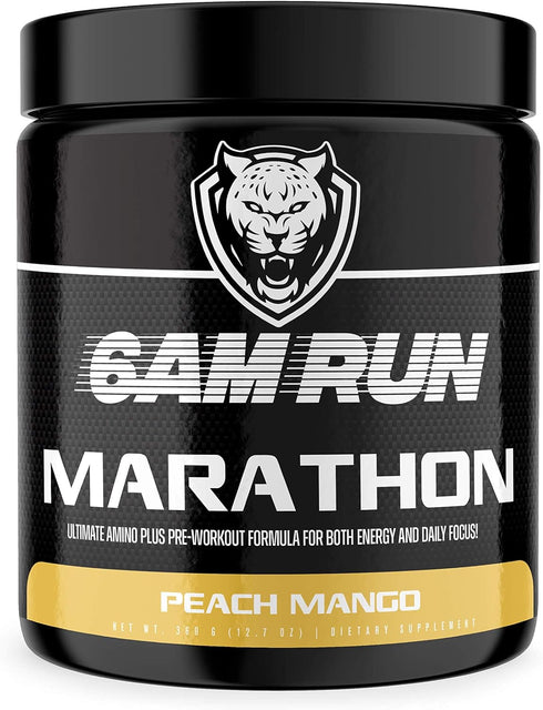6AM Run Marathon - Pre Workout Powder for Distance Running & Essential Amino Energy - All Natural, Keto, Vegan, No