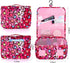 Kids Hanging Toiletry Bag for Girls, Waterproof Travel Cosmetic Makeup Wash Bag, Toddler Toiletries, Leopard Red