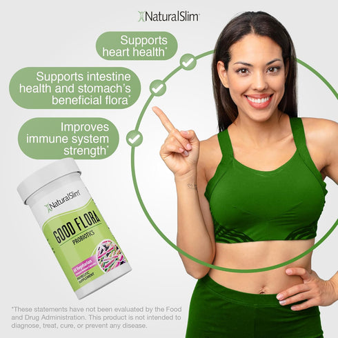 NaturalSlim Good Flora – Probiotics for Digestive Health, Intestinal Flora and Immune Support with Lactobacillus