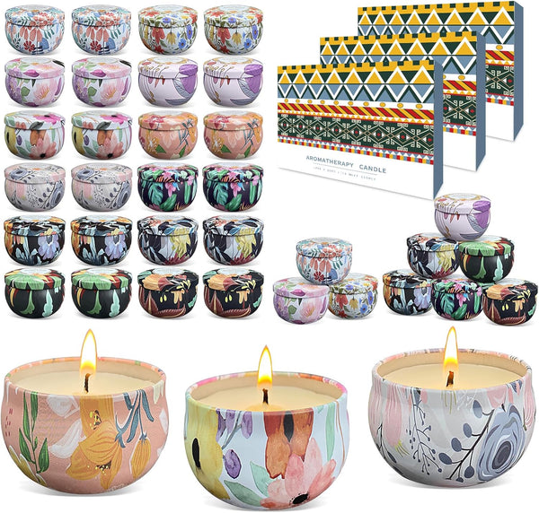 Scented Candles Gifts Set 36 Pack Soy Wax Travel Tin Jar Candles