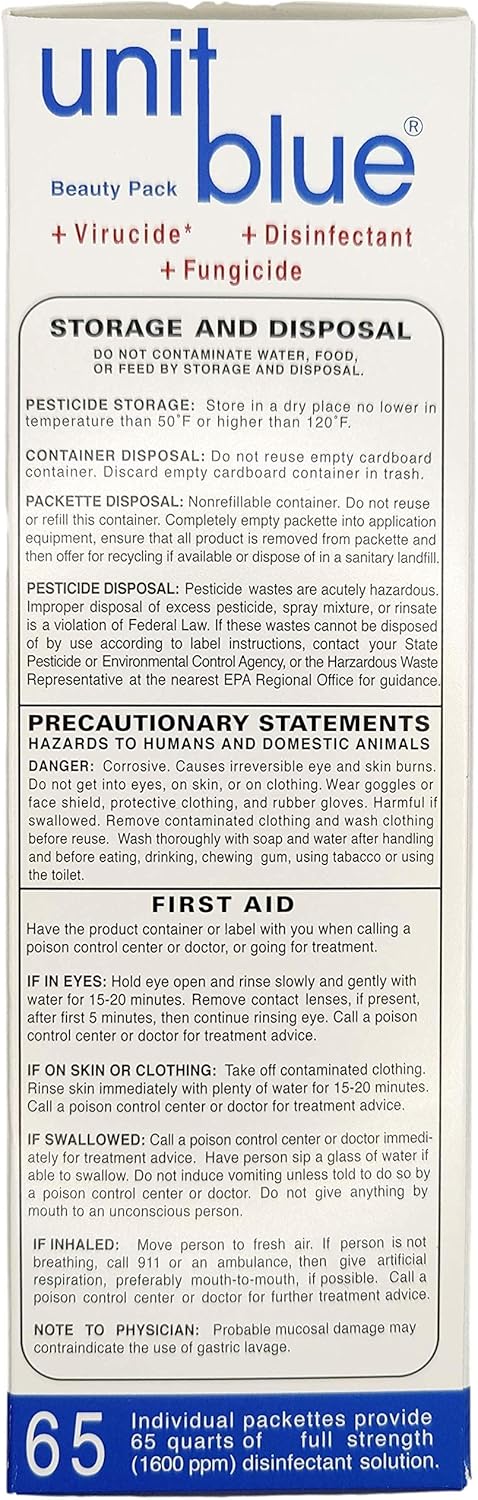 Unit Blue Barber Disinfectant Concentrate, Virucide, Fungicide, Anti-Rust Formula for Professional Barber Supplies