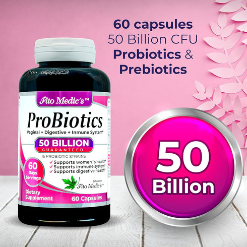 FITO MEDIC'S Lab Probiotics for Women - 50 Billion CFU - 60 Days Serving - Digestive Health Probiotic Blend