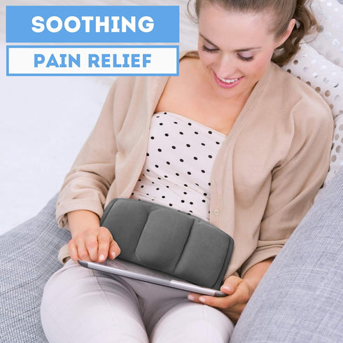Weighted Microwavable Heating Pad - FSA HSA Approved, Soft Plush Cover with Natural Flaxseed (Small, Grey)
