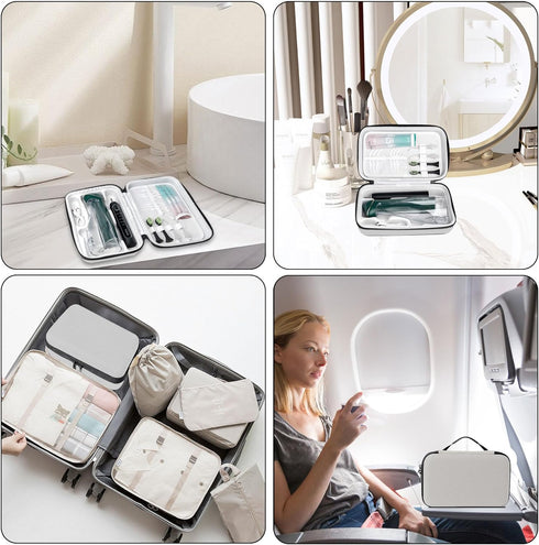 SMYV Water Flosser Travel Case, Portable Dental Oral Irrigator Organizer with Handle, Hard Eva Storage Bag (Beige)