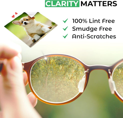 Microfiber Cleaning Cloth for Glasses - Eyeglass Lens Cleaning Cloth for Phone, Screens, Camera Lens (6 pcs)