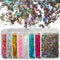 LoveOurHome 8 Colors Holographic Letter Chunky Glitter Flakes, Number Shaped Confetti for Nail Art and Resin Crafts