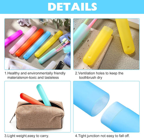 40 Pieces Travel Toothbrush Holder Case, Portable Plastic Storage Containers for Traveling