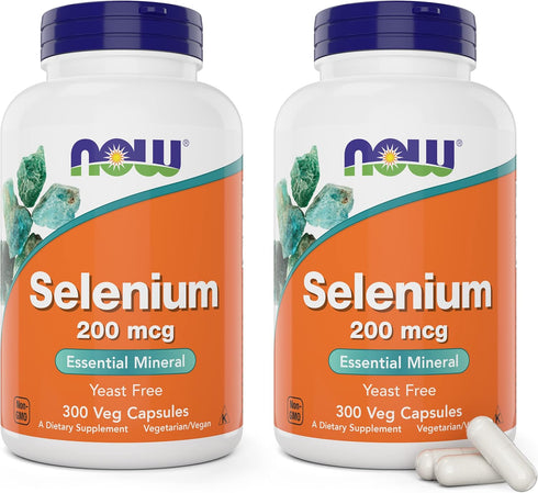 Now Foods Selenium 200mcg Capsules - 300 Count (Pack of 2), L Selenomethionine Mineral Supplement, Vegan Friendly