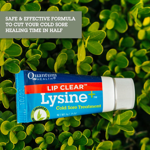Quantum Health Lip Clear Lysine+ Cold Sore Treatment - L-Lysine Menthol Calendula & Propolis Ointment, 0.25 Oz