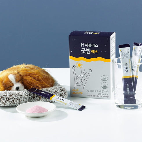 Heblis Good-Night S, 20 Sticks, Stress Relief Supplement, Sleep Supplement with GABA, L-Theanine, Magnesium