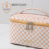 KITENROM Preppy Makeup Bag, Travel Cosmetic Bags for Women, Multi-color Checkered Small Pouch, Waterproof (Pink