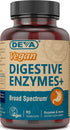 DEVA Vegan Vitamins Digestive Enzymes Plus Supplement, 90 Capsules, 1-Pack, Unique Blend of Enzymes & Herbs