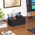 HIIMIEI Black Makeup Brush Holder - Acrylic Organizer with 6 Slots for Vanity Countertop Storage