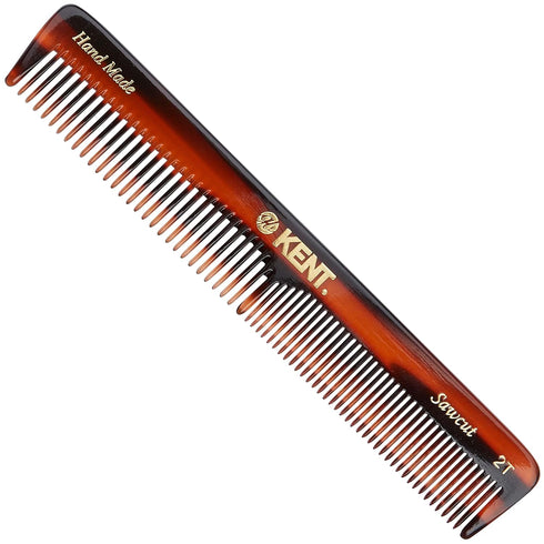 Kent 2T Fine Tooth and Wide Tooth Combs for Men - Small Beard and Mustache Comb, 6"