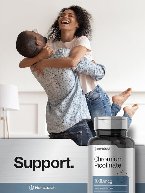 Chromium Picolinate 1000mcg | 240 Tablets | Non-GMO, Gluten Free Vegetarian Supplement