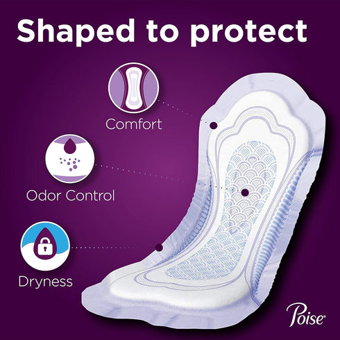 Poise Incontinence Pads, Maximum Absorbency, Long, 12 Count