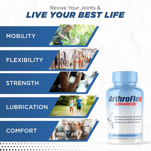 Advanced Joint Support Supplement for Men & Women, Joint Health Supplement, Flexibility & Strength, Discomfort Relief,