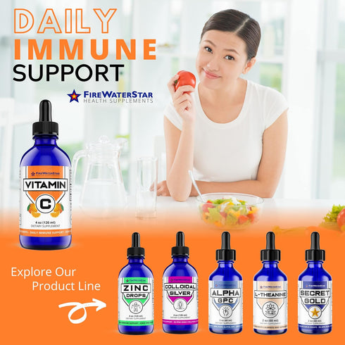 FWS Liquid Vitamin C Drops - Bioactive Vitamin C Liquid Supplement for Adults and Kids, Organic, Non-GMO