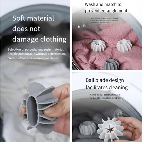 Reusable Laundry Balls Tangle Free for Washing Machines, Silicone Steamer Dryer Balls (8pcs: 4 White + 4 Gray)