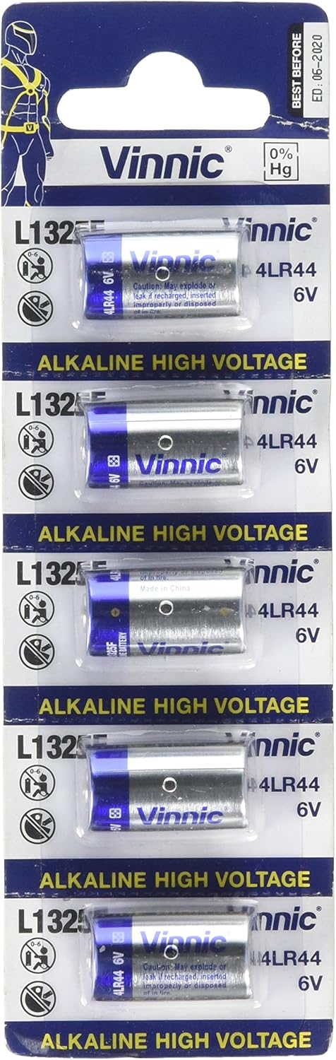 A28PX 5 pcs Replacement Alkaline Batteries, 6V (L1325, 4LR44)