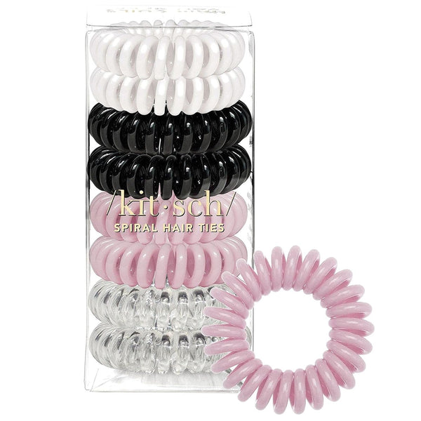 Kitsch Spiral Hair Ties for Women, 8 pcs, No Crease Hair Tie, Coil Hair Ties for Thick and Thin Hair, No Damage