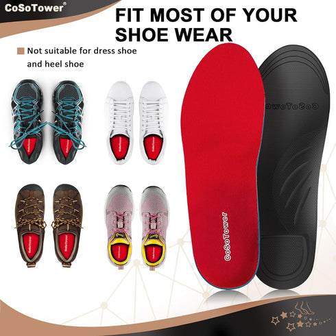 Arch Support Insoles for Plantar Fasciitis Relief, Orthotic Inserts for High Arch, Flat Feet, Foot Pain