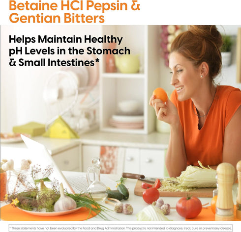 Doctor's Best Betaine HCI Pepsin & Gentian Bitters, Digestive Enzymes for Protein Breakdown, Non-GMO, Gluten Free