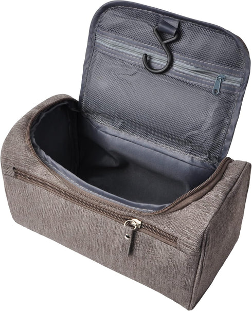 Vercord Men's Toiletry Bag, Wash Travel Small Shaving Dop Kit, Shower Bathroom Hygiene Bag, Frosted Grey