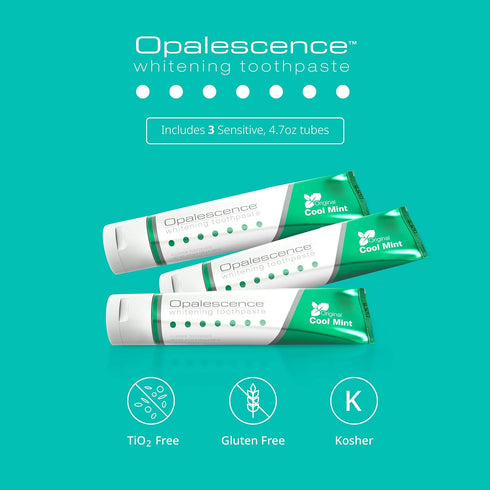 Opalescence Whitening Toothpaste for Sensitive Teeth, Mint Flavor, Gluten Free - 3 Pack
