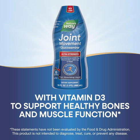 Nature's Way Joint Movement Glucosamine Liquid | Ultra Strength, Supports Healthy Bones*, Berry Flavored, 16 Fl Oz