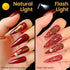 YTD Likomey Reflective Glitter Gel Nail Polish, 15ml Red Flash Diamond Shimmer Gel for Salon Home Nail Art